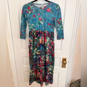 Floral Multicolor Girls Maxi Dress